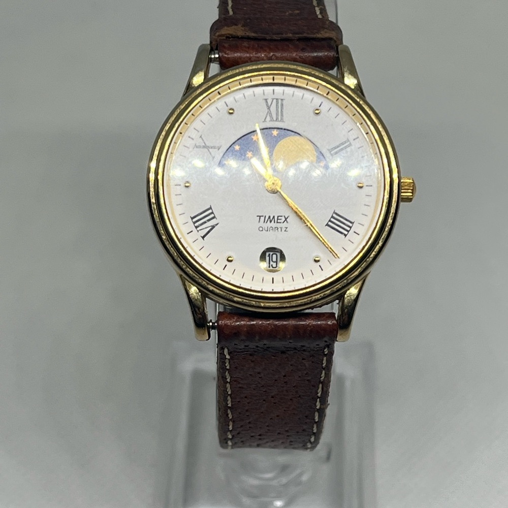 Vintage Timex gold tone moonphase watch